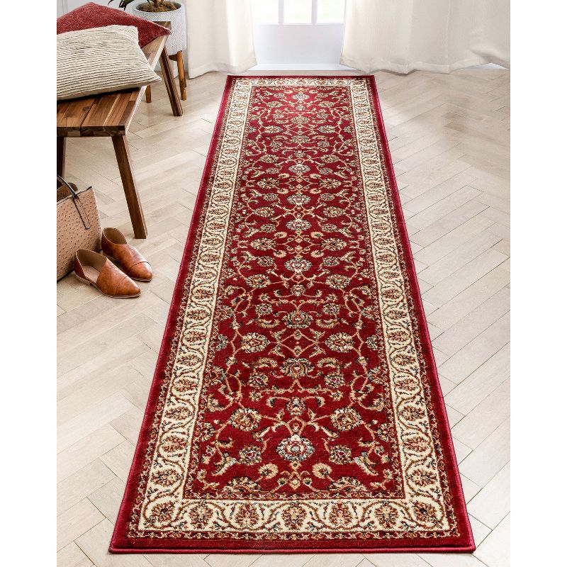 Noble Sarouk Red Persian Floral Oriental Formal Traditional Rug 3x10 ( 2'7" x 9'6" Runner ) Modern Contemporary Transitional Soft Rug