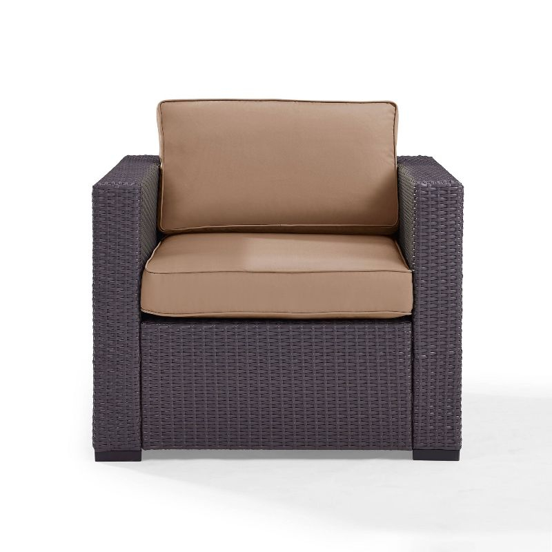 Biscayne Outdoor Wicker Armchair - Mocha - Crosley