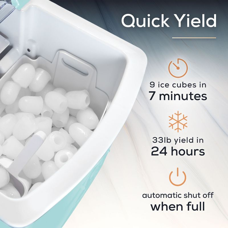 Igloo 33-Pound Automatic Portable Countertop Ice Maker Machine, Aqua