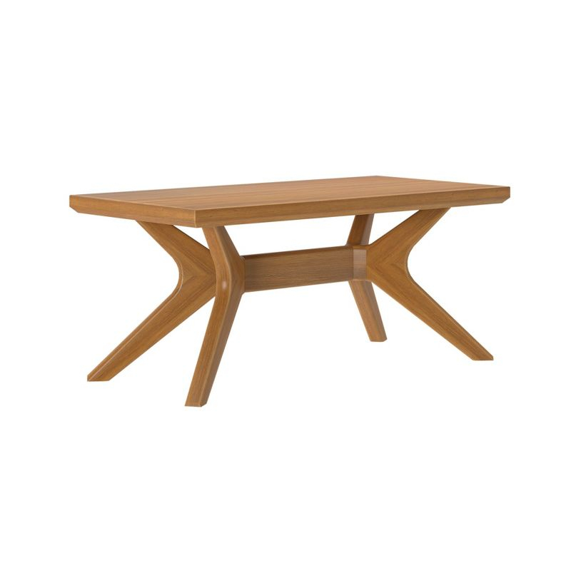 Plank+Beam Solid Wood Cross Leg Rectangular Coffee Table, 40" Coffee Table for Living Room, Modern Center Table, Cocktail Table. Pecan