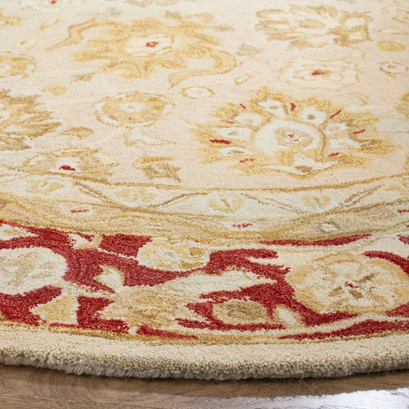 Anatolia AN522 Hand Tufted Indoor Area Rug - Ivory/Red - 8' Round - Safavieh