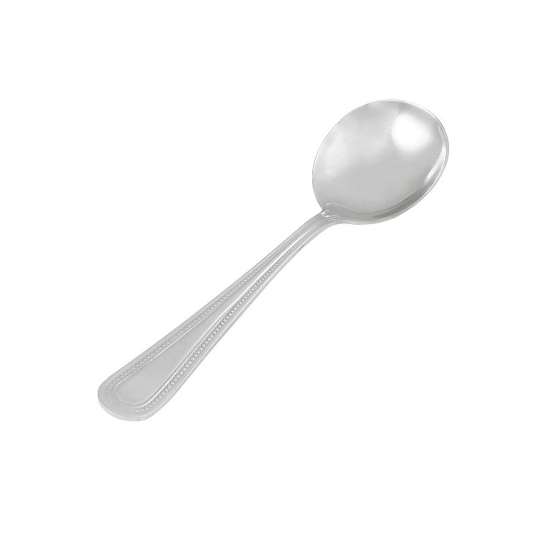 Winco Dots Stainless-Steel Bouillon Spoon, Heavyweight, 6.75" (12 Pack) (Set of 12)