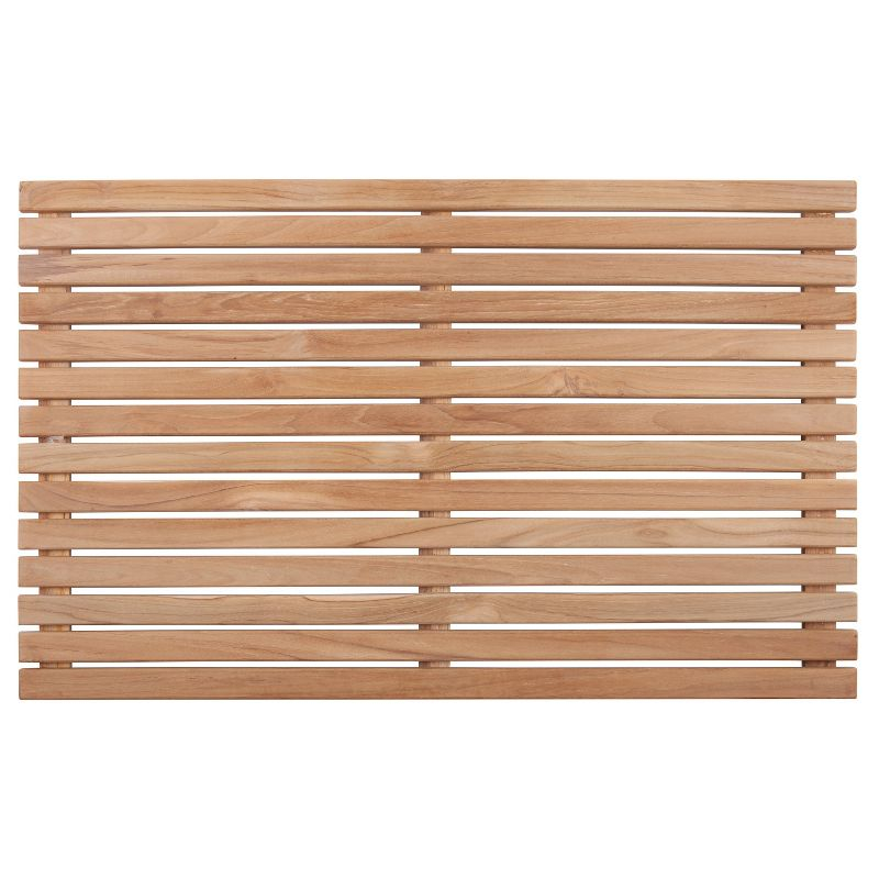 Nordic Teak 31.4" x 19.6" Natural Shower and Bath Mat - Beige