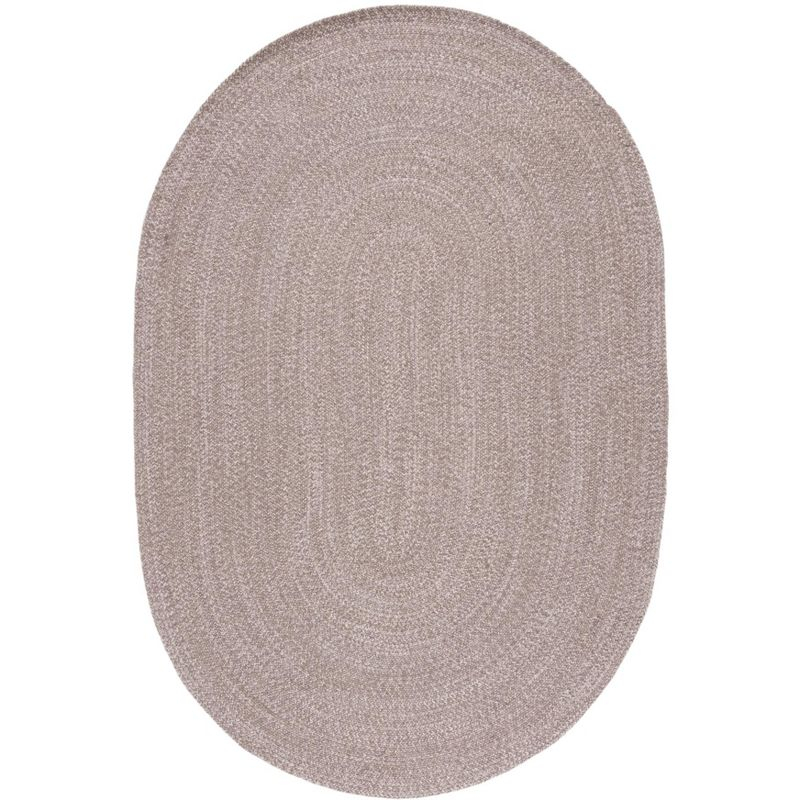 Braided BRD256 Hand Woven Indoor Area Rug - Ivory/Beige - 4'x6' Oval - Safavieh