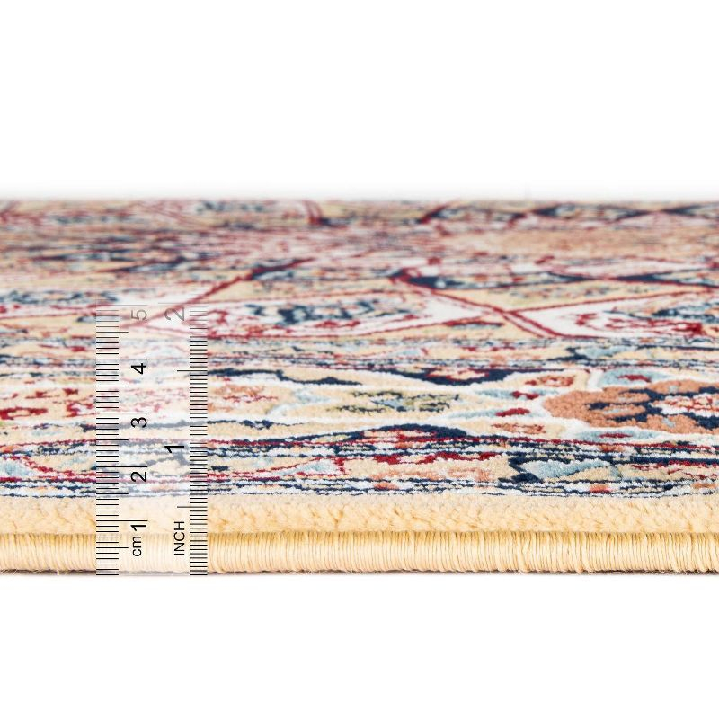 Unique Loom Narenj Collection Area Rug - Adams (5' 1" Round Beige/Blue)