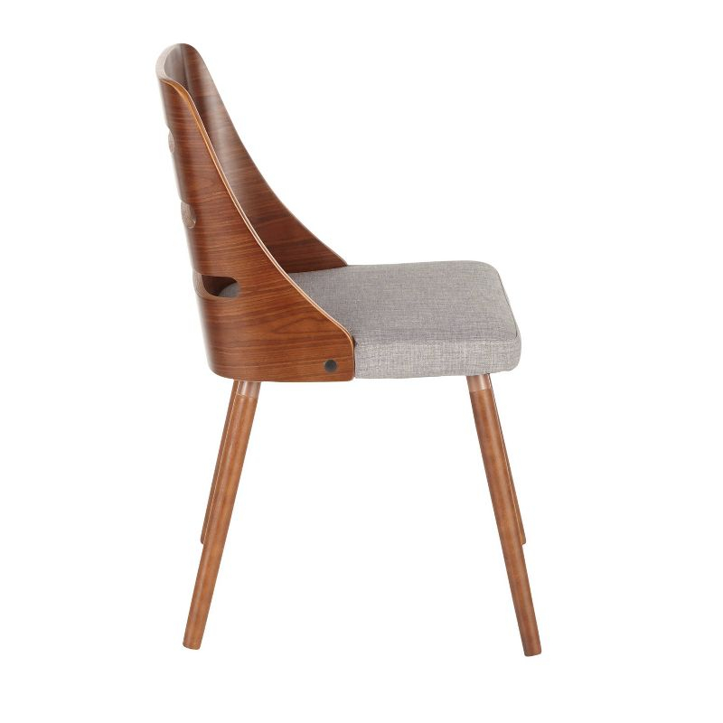 Set of 2 Trevi Dining Chairs Walnut/Gray - LumiSource: Mid-Century Design, Ladder Back, Tapered Legs