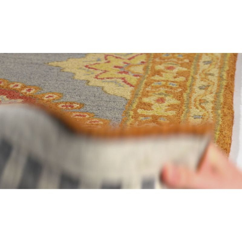 Heritage HG408 Handmade Area Rug - 5'x8' - Blue/Rust - Safavieh