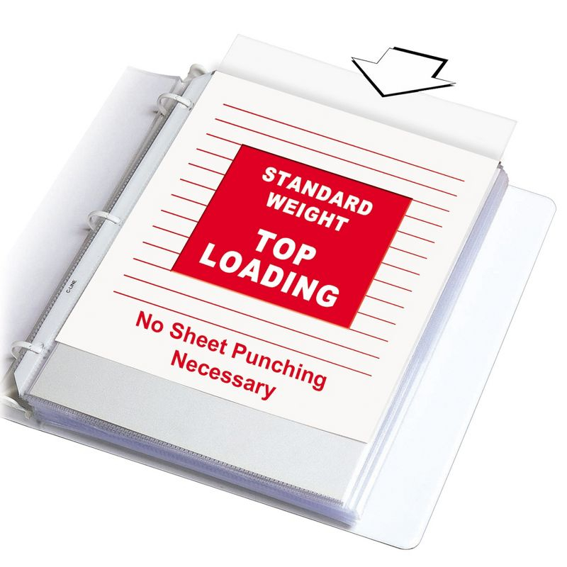 C-Line® Standard Weight Poly Sheet Protectors, Clear, Top Loading, 11" x 8-1/2", box of 100