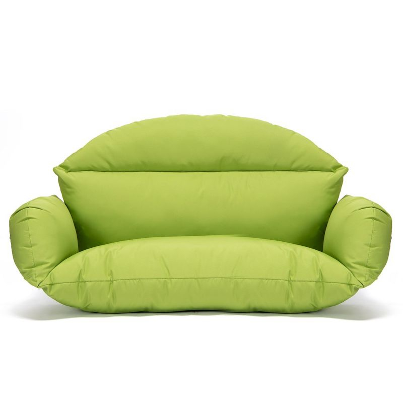 LeisureMod 2 Person Hanging Swing Chair Cushion Modern Soft Breathable Cotton Removable Zipper Cover, Machine Washable Cushions in Light Green