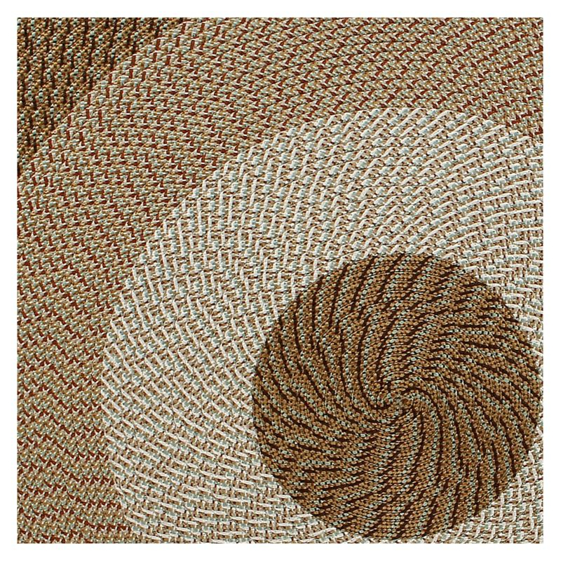 72" x 72" Country Stripe Collection Straw Stripe Reversible Indoor Area Utility Round Rug - Better Trends