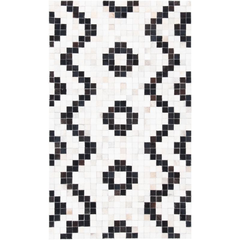 Studio Leather STL811 Hand Woven Area Rug - Ivory/Black - 3'x5' - Safavieh.