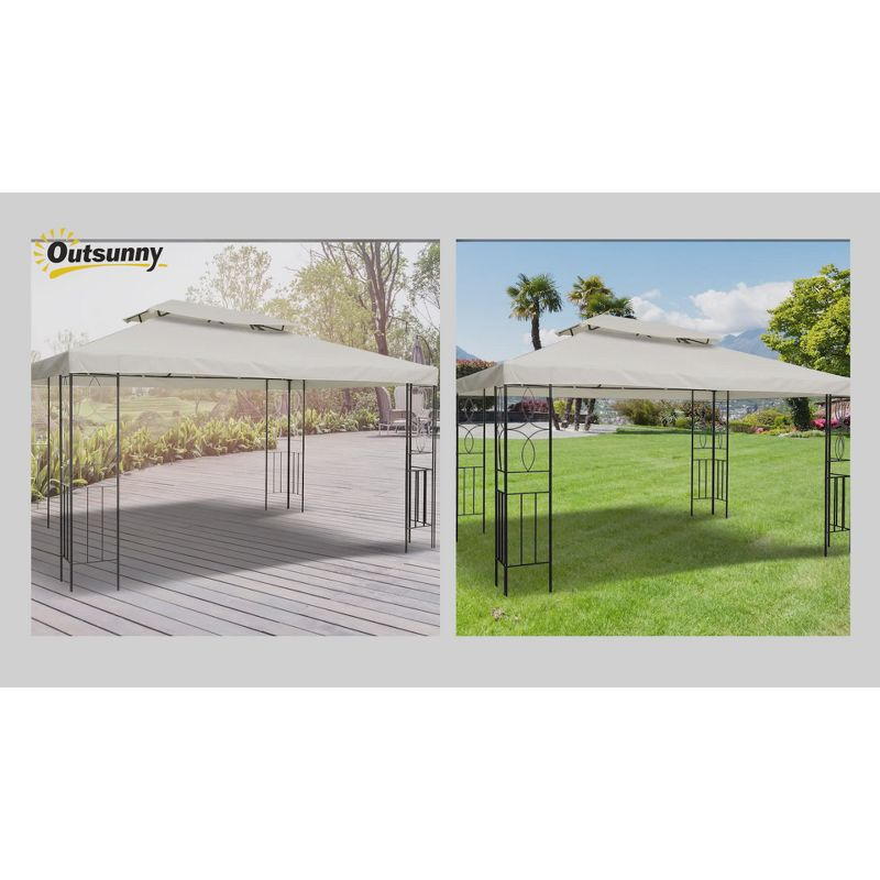 Outsunny Gazebo Replacement Canopy for Model 01 -0153, 2-Tier Top Cover for 9.84' x 9.84' Outdoor Gazebo, Gray (TOP ONLY)
