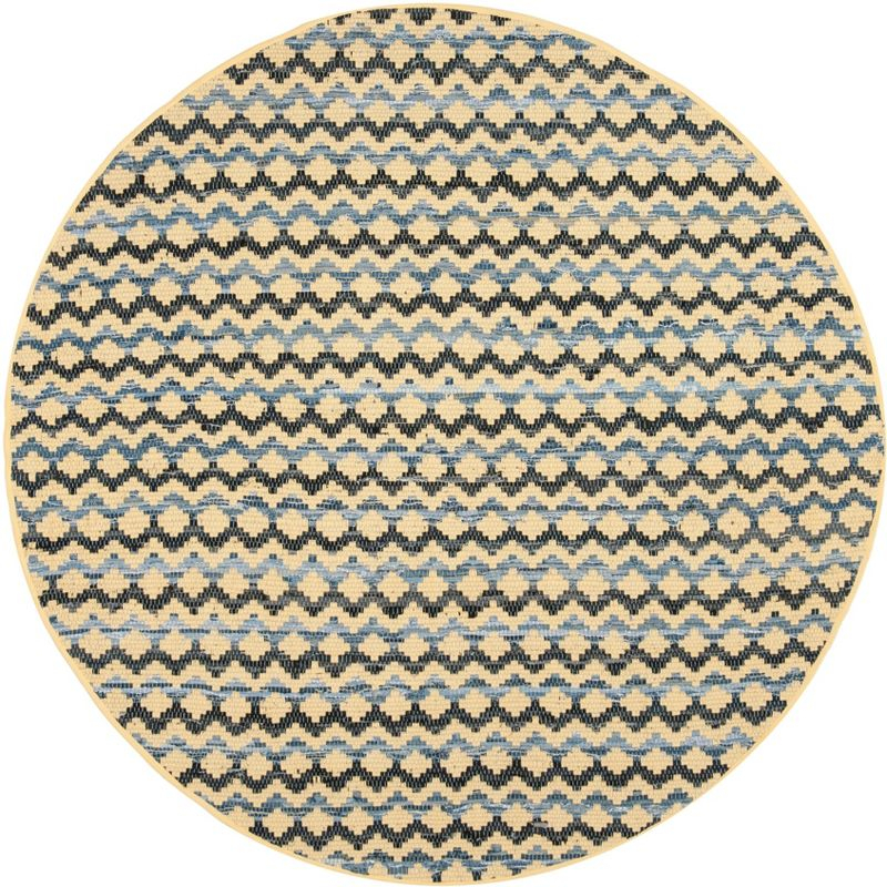 Montauk MTK120 Hand Woven Indoor Area Rug - Gold/Blue/Black - 6' Round - Safavieh