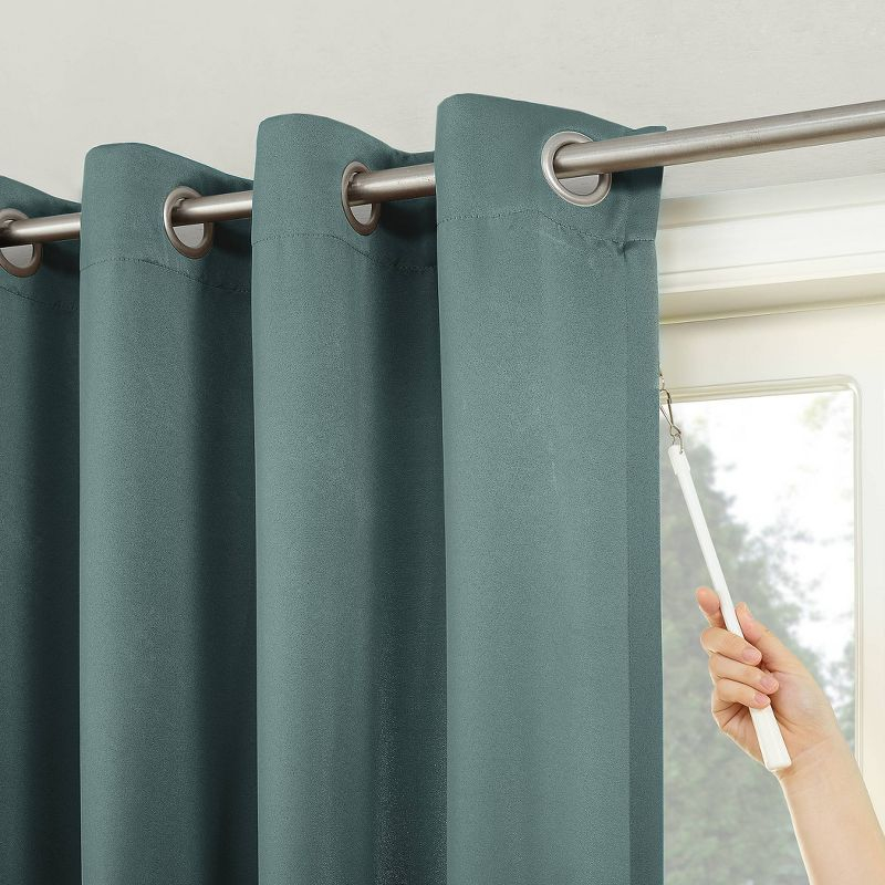 100"x84" Sun Zero Blackout Kenneth Extra-Wide Grommet Sliding Patio Door Curtain Panel Mineral: Energy Efficient, Noise Reduction