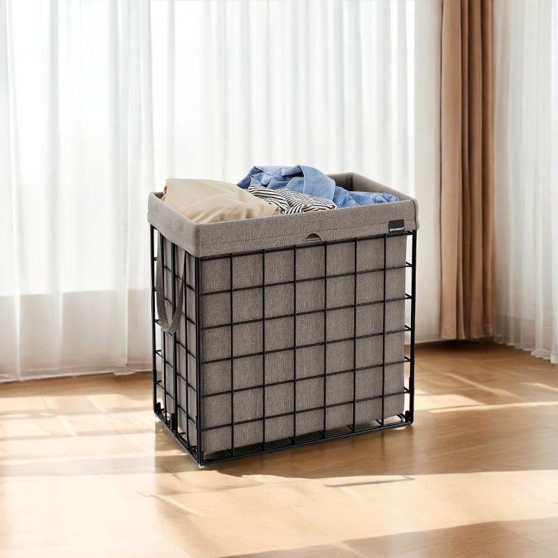 Laundry Hamper with Removable Washable Liner, 29 Gal. (110L) Collapsible Clothes Basket with Metal Wire Frame Laundry Bin