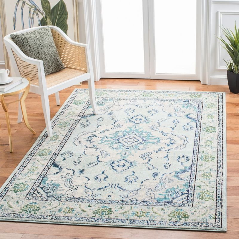Monaco MNC243 Power Loomed Indoor Area Rug - Light Blue/Ivory - 8'x10' - Safavieh