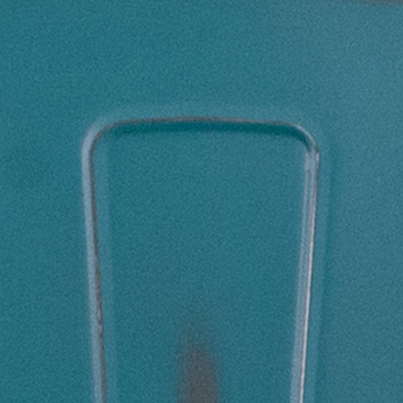 Merrick Lane 24" Metal Indoor-Outdoor Counter Stool with Vertical Slat Back and Integrated Footrest in Distressed Kelly Blue-Teal