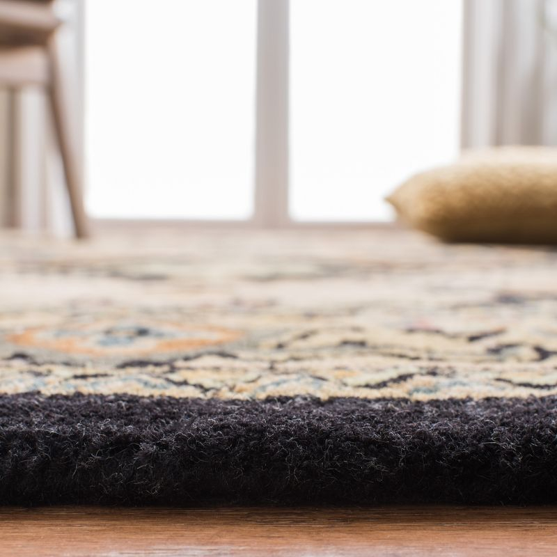 Heritage HG625 Handmade Area Rug - 4'x4' - Black/Gold - Safavieh