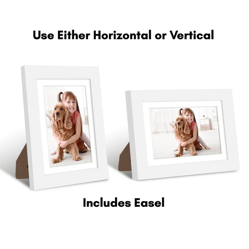 Americanflat Picture Frame with Mat - Wood with Glass Cover
