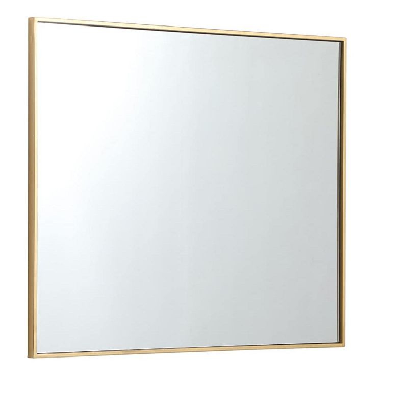 Elegant Lighting Metal frame rectangle mirror 30 inch in Brass