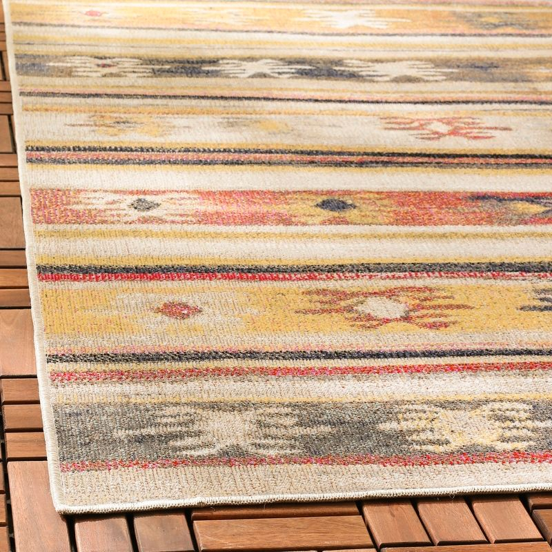 Montage MTG238 Power Loomed Indoor/Outdoor Accent Rug - Taupe/Multi - 3'x5' - Safavieh