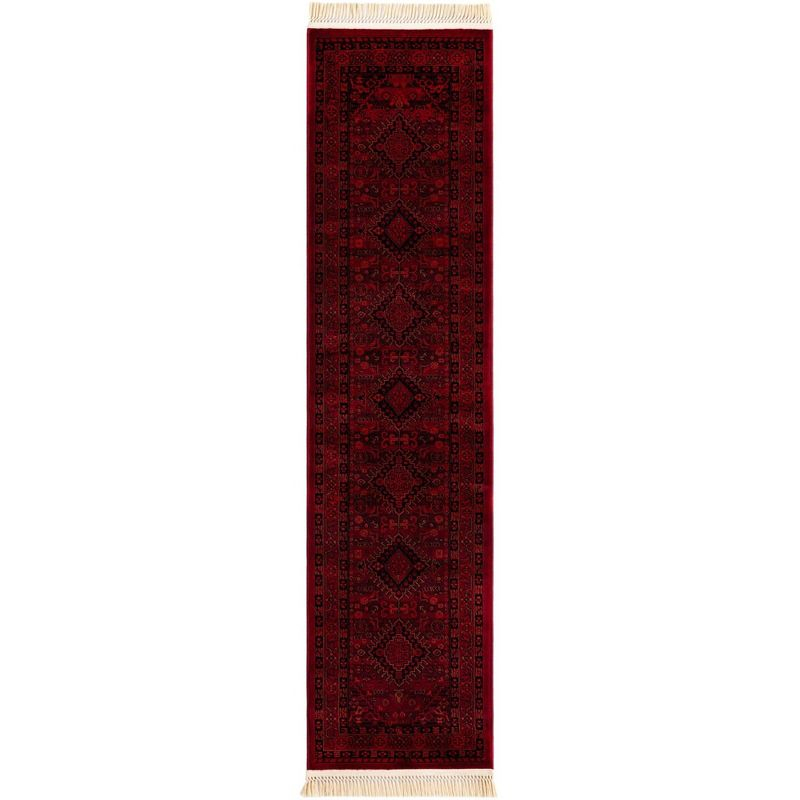 Unique Loom Tekke Collection Area Rug - Sheibani (2'  x 8' Runner Red/Black)
