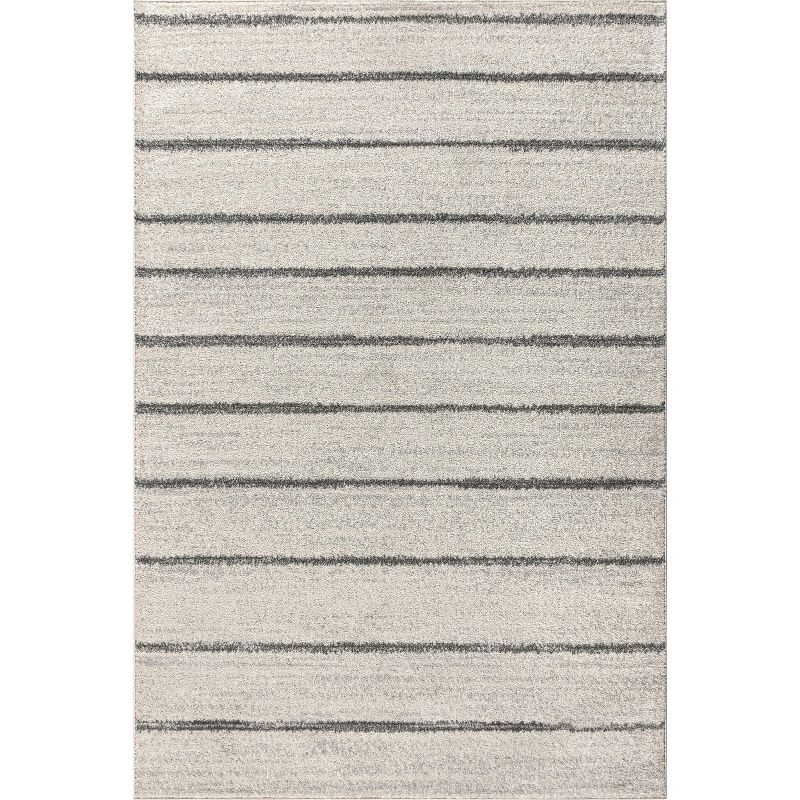 8'x10' Williamsburg Minimalist Stripe Area Rug, Cream/Gray - JONATHAN Y