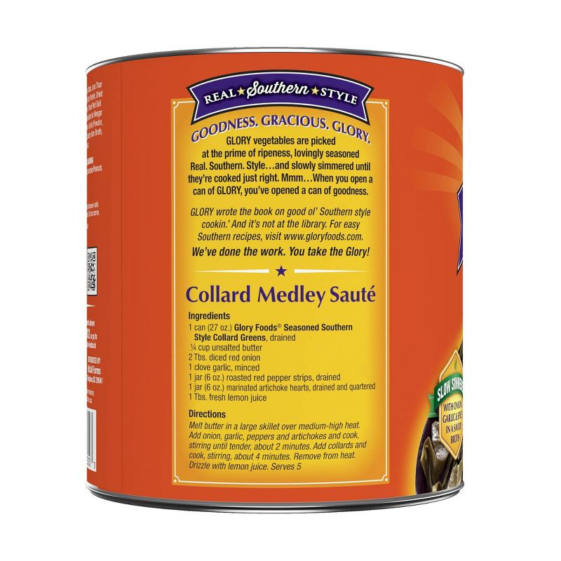 Glory Gluten Free Foods Seasoned Southern Style Collard Greens 27oz