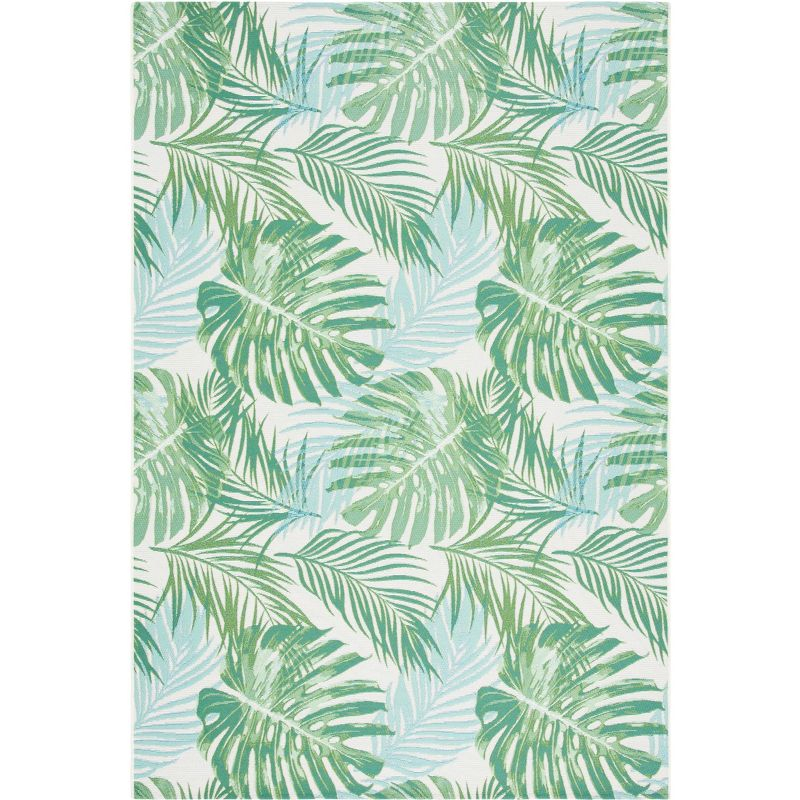 Barbados BAR592 Power Loomed Indoor/Outdoor Area Rug - Green/Teal - 6'6"x9'4" - Safavieh.
