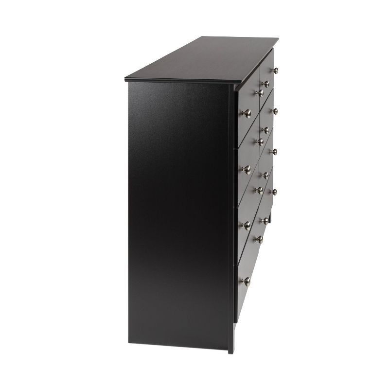 Sonoma 8 Drawer Dresser Black - Prepac: Laminated Transitional Style, Metal Hardware, Includes Anti-Tip