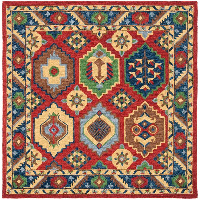 Heritage HG352 Hand Tufted Area Rug - Red/Gold - 6'x6' - Safavieh.