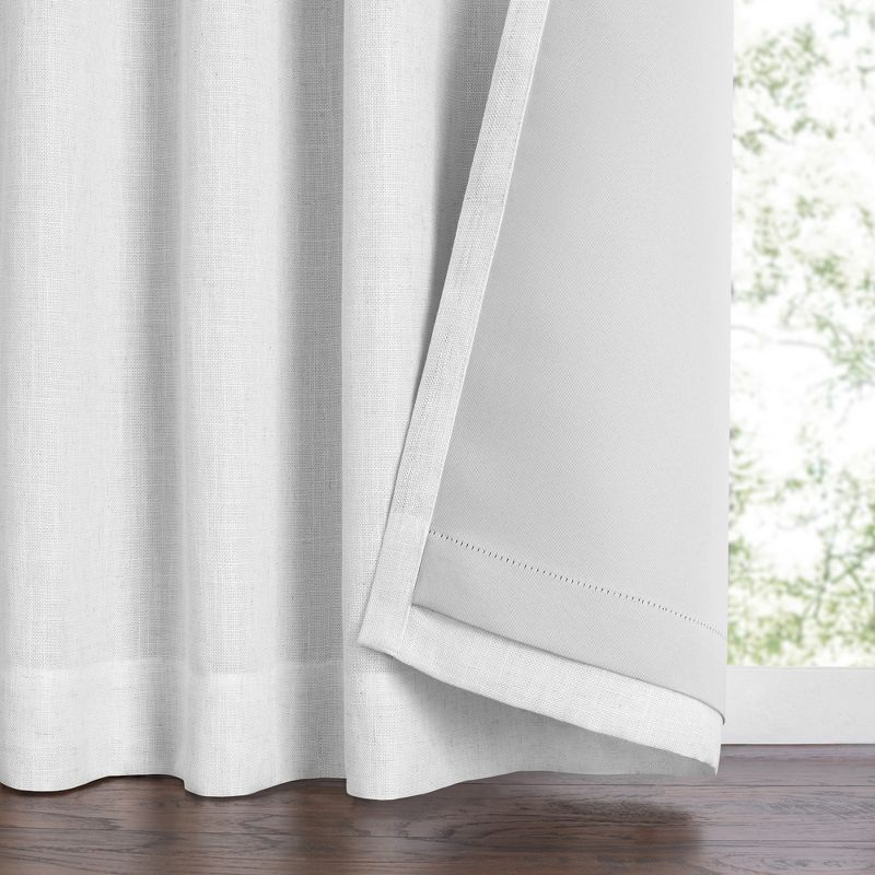 Harrow Solid Texture Room Darkening Single Window Curtain Panel - 52" x 84" - White - Elrene Home Fashions
