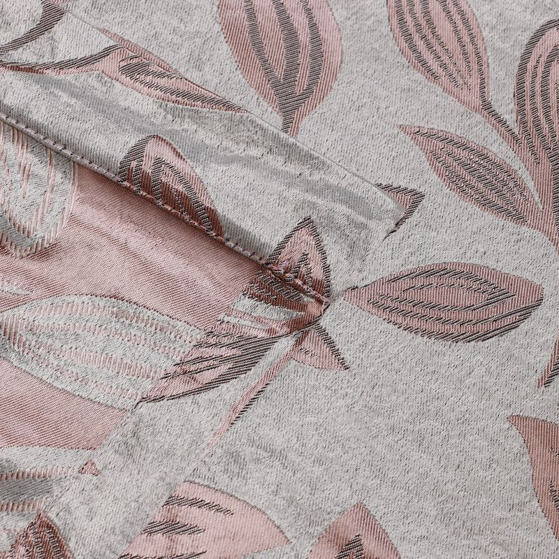 Modern Bohemian Leaves Room Darkening Semi-Blackout Curtains, Set of 2, 52"x108", Bronze - Blue Nile Mills