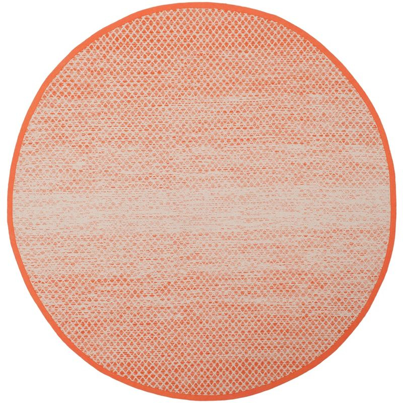 Montauk MTK601 Hand Woven Indoor Accent Rug - Orange/Ivory - 4' Round - Safavieh
