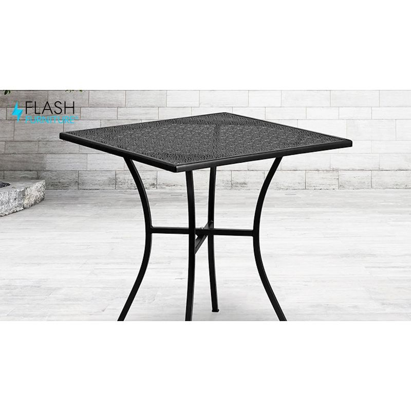 Flash Furniture Oia Commercial Grade 28" Square Light Gray Indoor-Outdoor Steel Patio Table
