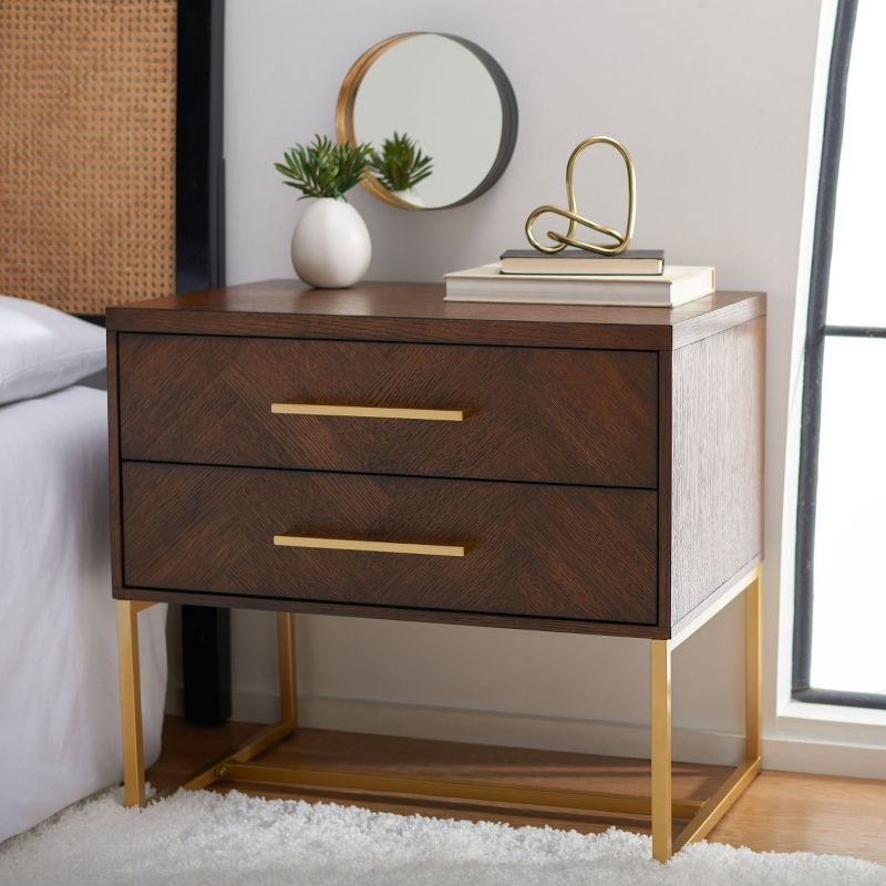 Estelle Nightstand - FOX6262 - Walnut - Safavieh Couture
