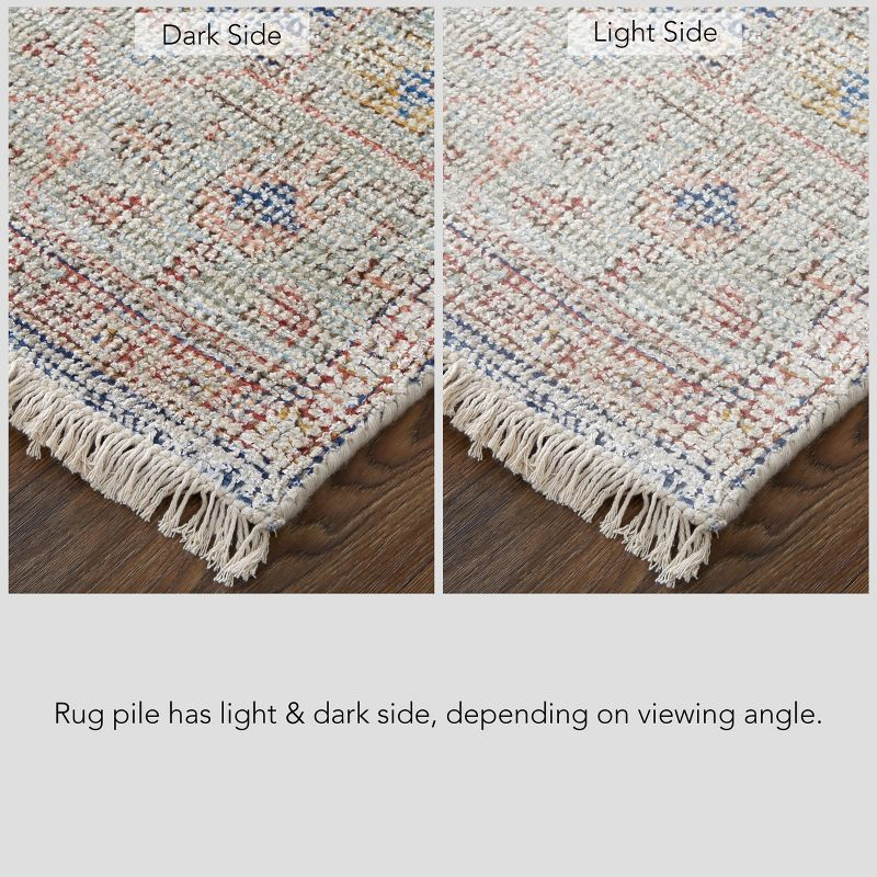 Caldwell Transitional Distressed Ivory/Blue/Red Area Rug