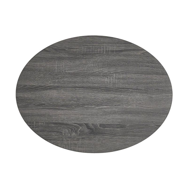 Carson Small Oval Rotatable Coffee Table Black Oak - Christopher Knight Home: Modern Rotatable Shelf, Wood Frame