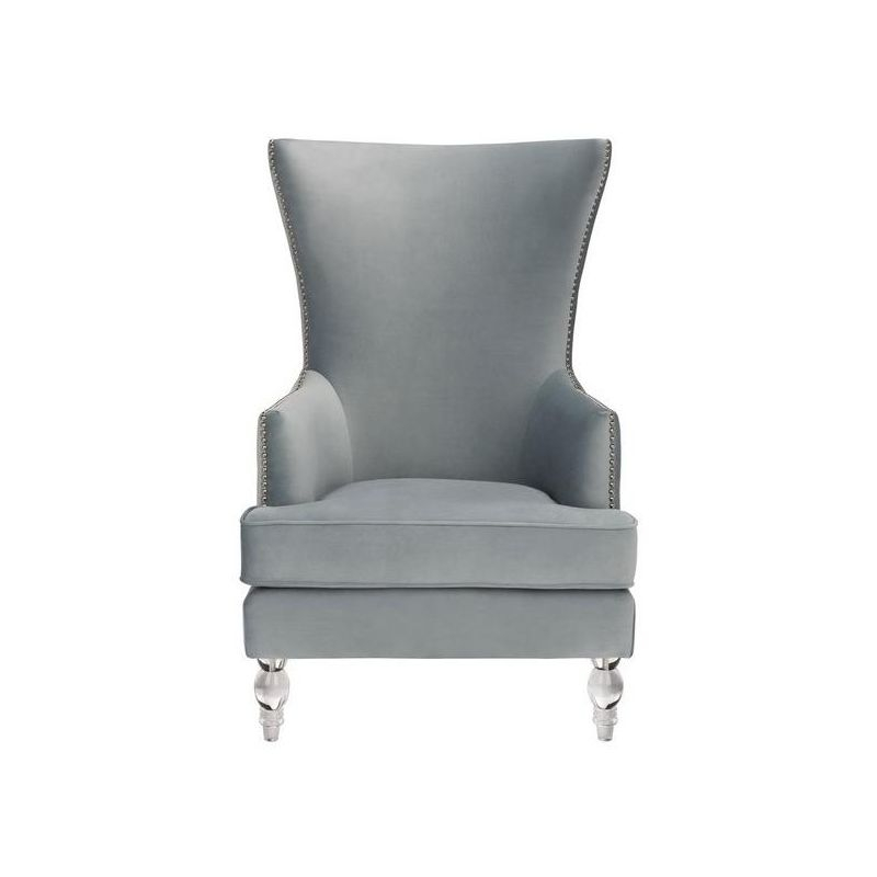Geode Modern Wingback Chair - SFV4745 - Light Silver - Safavieh Couture