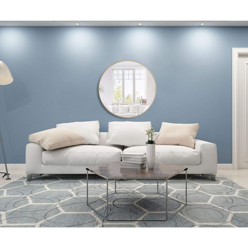 Elegant Lighting Metal frame Round Mirror 42 inch Silver finish