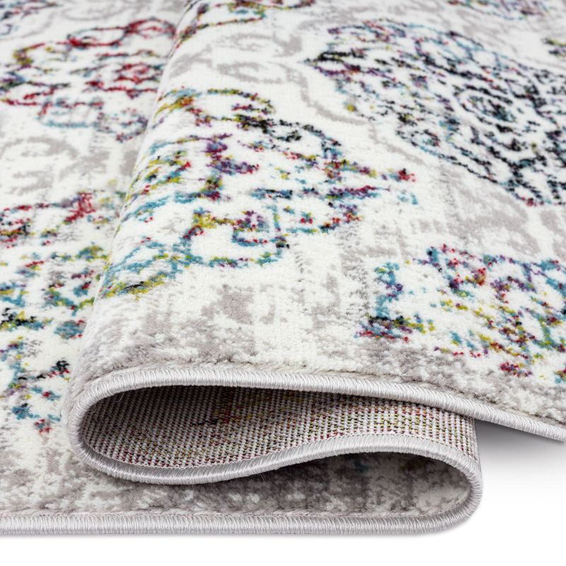 Home Dynamix Boho Andorra Transitional Damask Area Rug Ivory/Blue/Black, 5'2"x7'2"