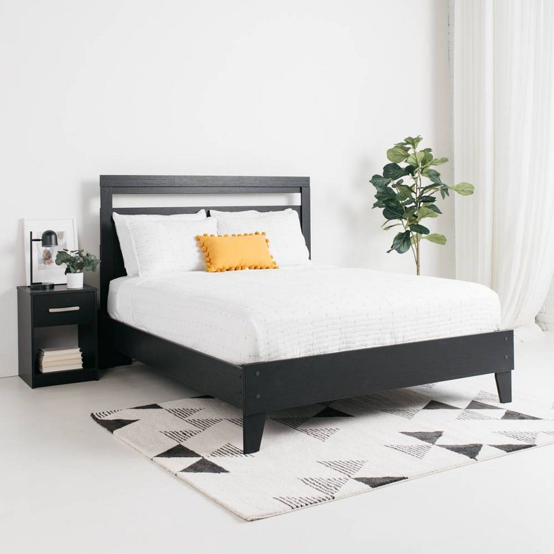 Signature Design by Ashley Queen Finch Platform Bed Black : Modern Style, MDF Frame, No Box Spring Needed