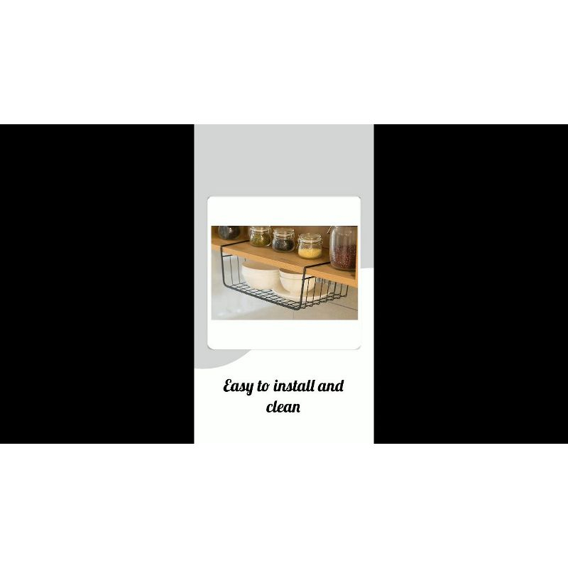 Basicwise Hanging Under Shelf Metal Storage Basket, Set of 2