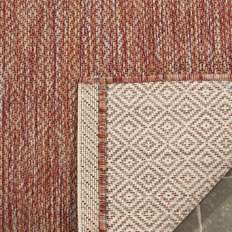 Courtyard CY8520 Power Loomed Indoor and Outdoor Area Rug - Red/Red - 6'7"x6'7" - Safavieh