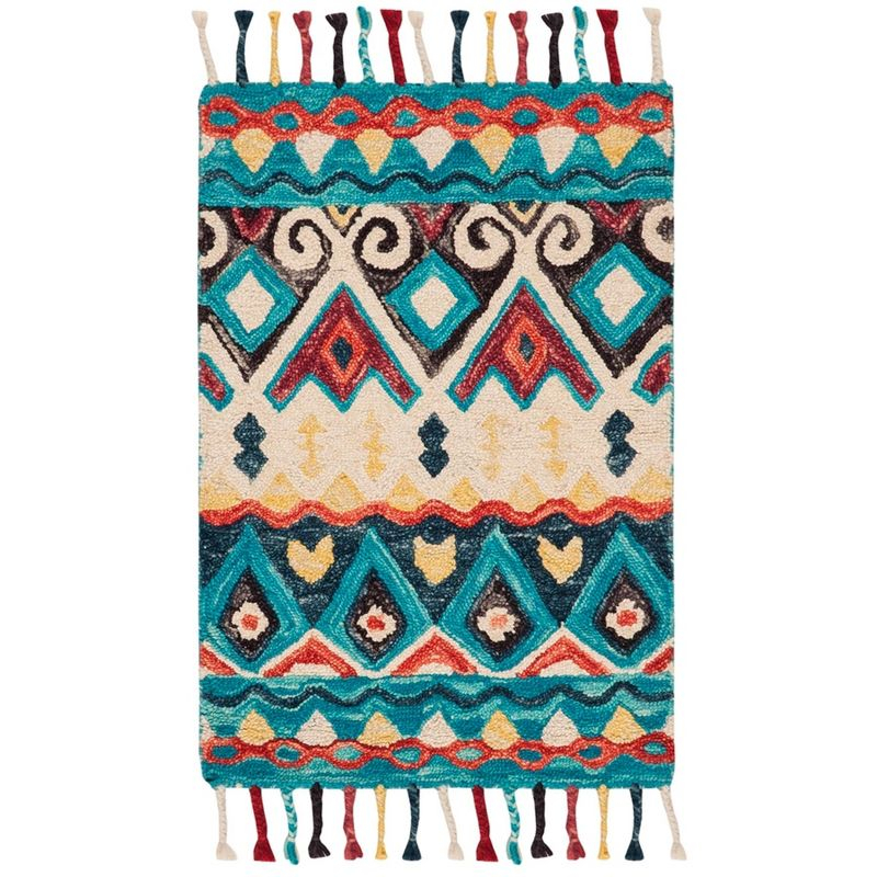 Aspen APN137 Hand Tufted Accent Rug - Blue/Red - 2'x3' - Safavieh.
