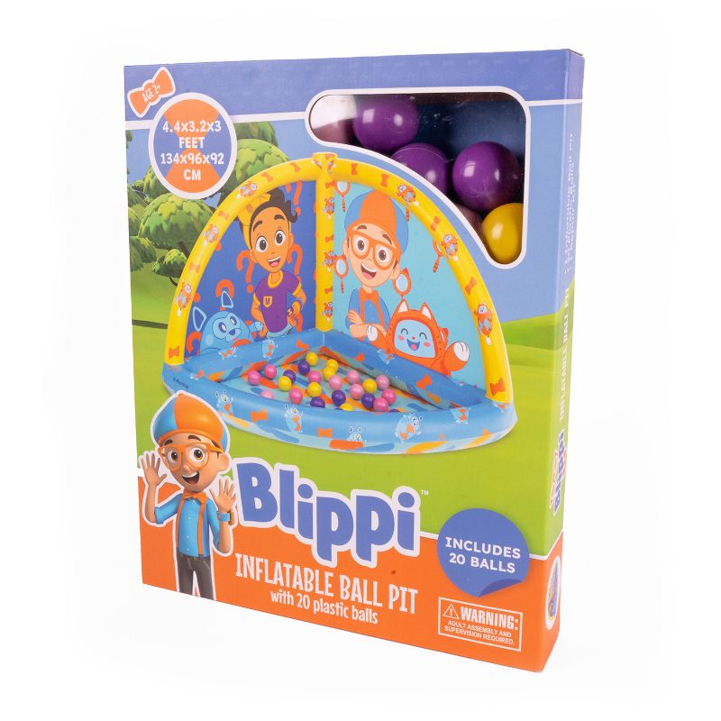 World Tech Toys Moonbug Blippi Inflatable Quarter Circle Open Ball Pit