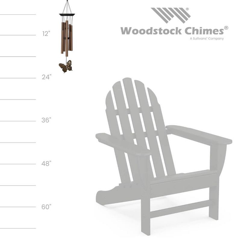 Woodstock Windchimes My Butterfly Chime, Wind Chimes For Outside, Wind Chimes For Garden, Patio, and Outdoor Decor, 21"L