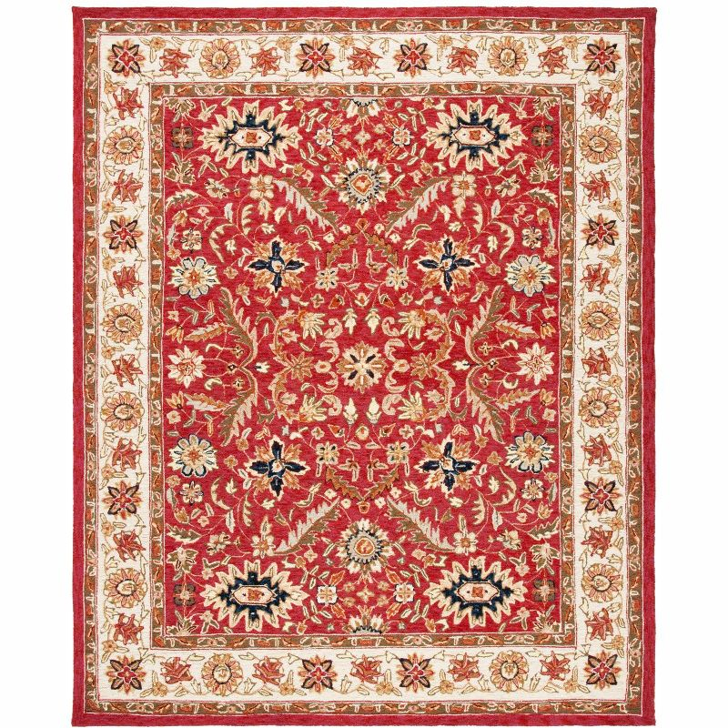 Chelsea HK157 Handmade Area Rug - 8'x10' - Red/Ivory - Safavieh