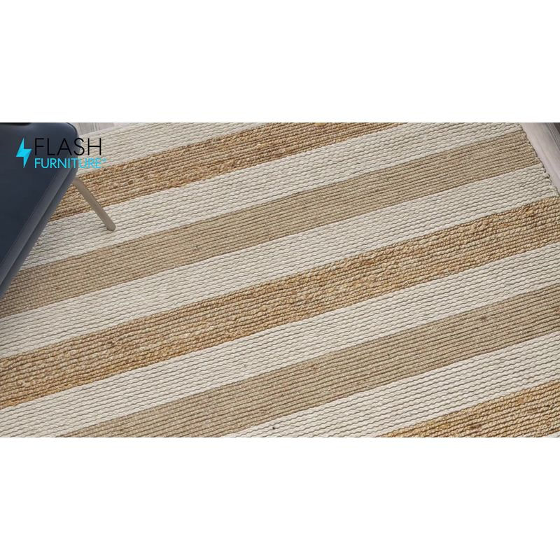 5'x7' Rectangle Hand Made Woven Solid Jute Area Rug Brown - Flash Furniture