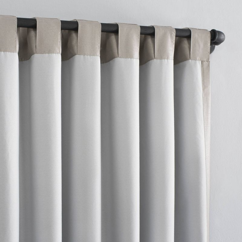 50"x17" Sun Zero Blackout Evelina Faux Dupioni Silk Beaded Tassels Curtain Valance Beige: Window Valance, Solid Pattern